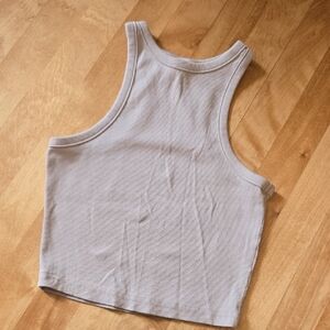 Toupe Ribbed Racerback Crop Tank Top - Women By H&M size S